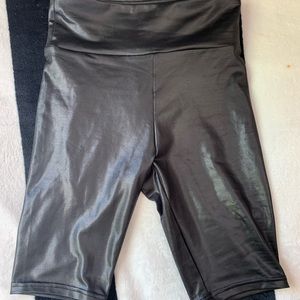 Faux Leather Biker Shorts